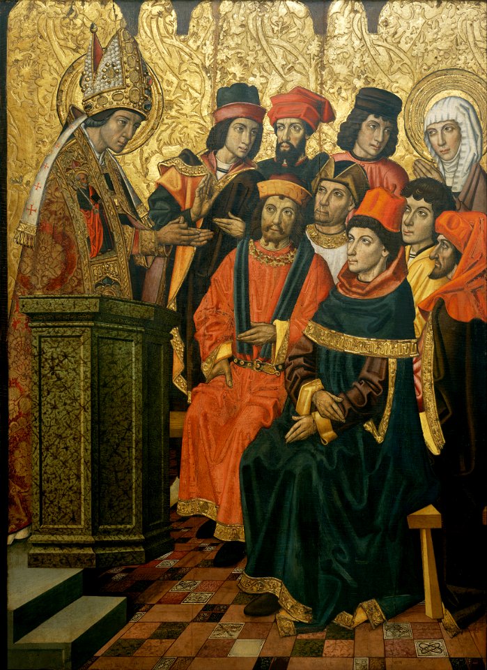 Vergós Group - Saint Augustine and Saint Monica in a Sermon by Saint Ambrose - Google Art Project
