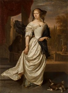 Jan Verkolje (I) - Portrait of Margaretha Delff, Wife of Johan de la Faille - WGA24595. Free illustration for personal and commercial use.