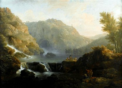 'Draughtsmen in front of a Waterfall at the Foot of the Tivoli' by Joseph Vernet