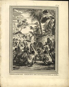 Verheirathungs ceremonie der Hottentotten, objectnr A 58283