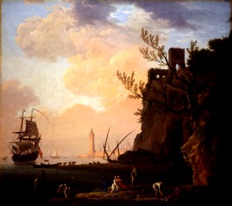 Vernet, Claude Joseph - An Italianate Harbour Scene - Google Art Project