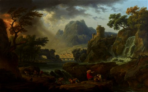 A Mountain Landscape With An Approaching Storm by Claude-Joseph Vernet