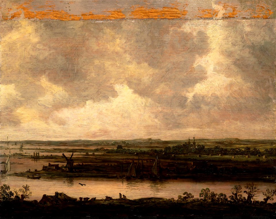 Vergezicht op het Spaarne en het Haarlemmermeer Rijksmuseum SK-A-4044