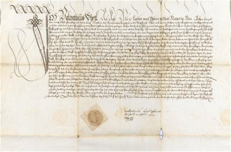 Verkaufsbrief des Freihauses in der Hochstraße an Peter von Mollard Wien 1563
