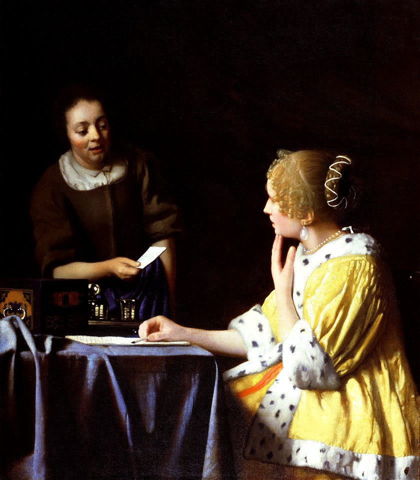 Vermeer Lady Maidservant Holding Letter