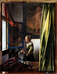 Vermeer - Girl reading a letter at a window, Dresden, 2021 Cupid restoration