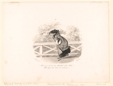 Verlegenheiten. No. 8, Ach! wenn ich nur die Schachtel nicht hätte Dieu! Que celle boile m'embarasse - - M. Schwind del. ; lith. Inst. LCCN2012649937