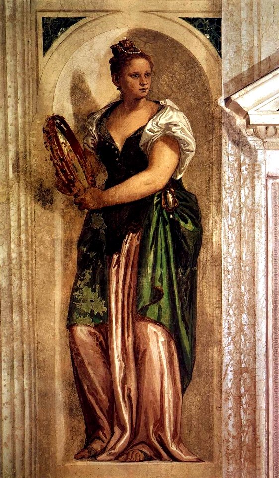 Veronese - Villa Barbaro - Muse with Tambourine, circa 1560-1561