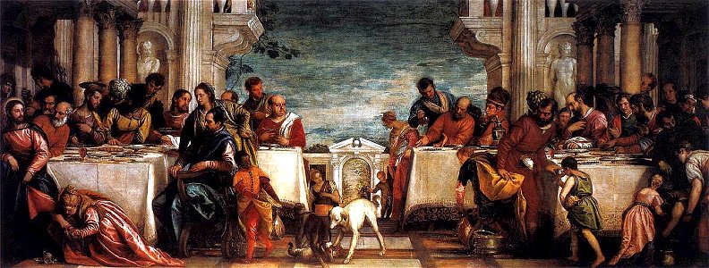 Veronese, Paolo - Feast at the House of Simon - 1567-1570. Free illustration for personal and commercial use.