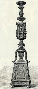 Verona chiesa di S M in Organo candelabro in legno di noce scolpito