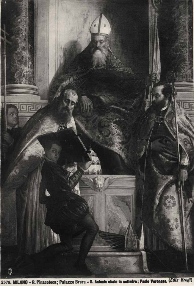 Veronese - Sant'Antonio Abate, san Cornelio, san Cipriano e un paggio, inv. 139