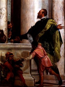 Veronese, Paolo - Feast in the House of Levi (detail) - 1573. Free illustration for personal and commercial use.