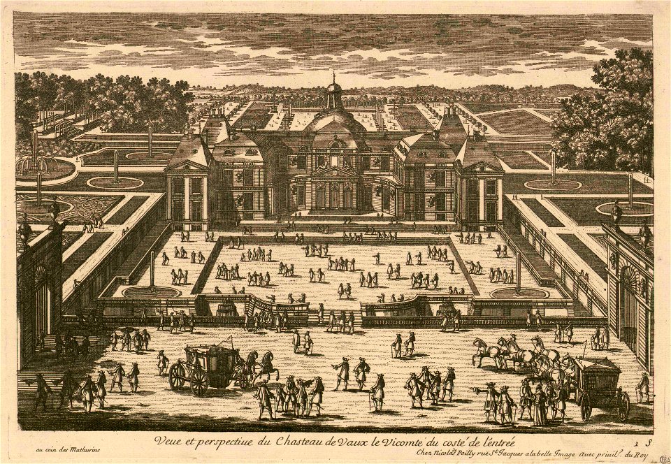 Veue et perspective du Chasteau de Vaux-le-Vicomte du costé de l'entrée - INHA