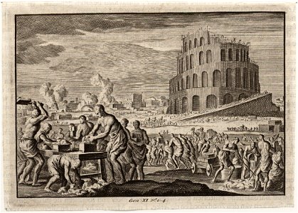 Vervaardiging van stenen voor de bouw van de toren van Babel, objectnr A 48680
