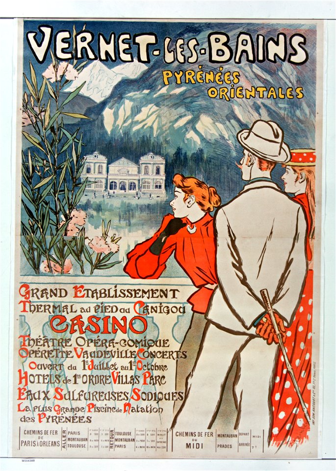 Vernet-Les-Bains. Pyrénées-orientales. Grand établissement thermal au Canigou, Casino