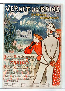Vernet-Les-Bains. Pyrénées-orientales. Grand établissement thermal au Canigou, Casino