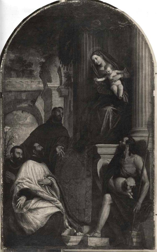 Veronese - Madonna con Bambino, san Giovanni Battista, sant'Antonio da Padova e donatori della famiglia Marogna, Chiesa di S. Paolo in Campo Marzio