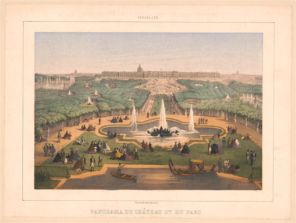 Versailles. Panorama du Château et du parc - Charles Rivière del. et lith. LCCN2016652466