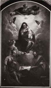 Veronese - Madonna con Bambino in gloria, Dio Padre, san Pietro, san Paolo, san Francesco d'Assisi e santa Elisabetta d'Ungheria, Episcopio
