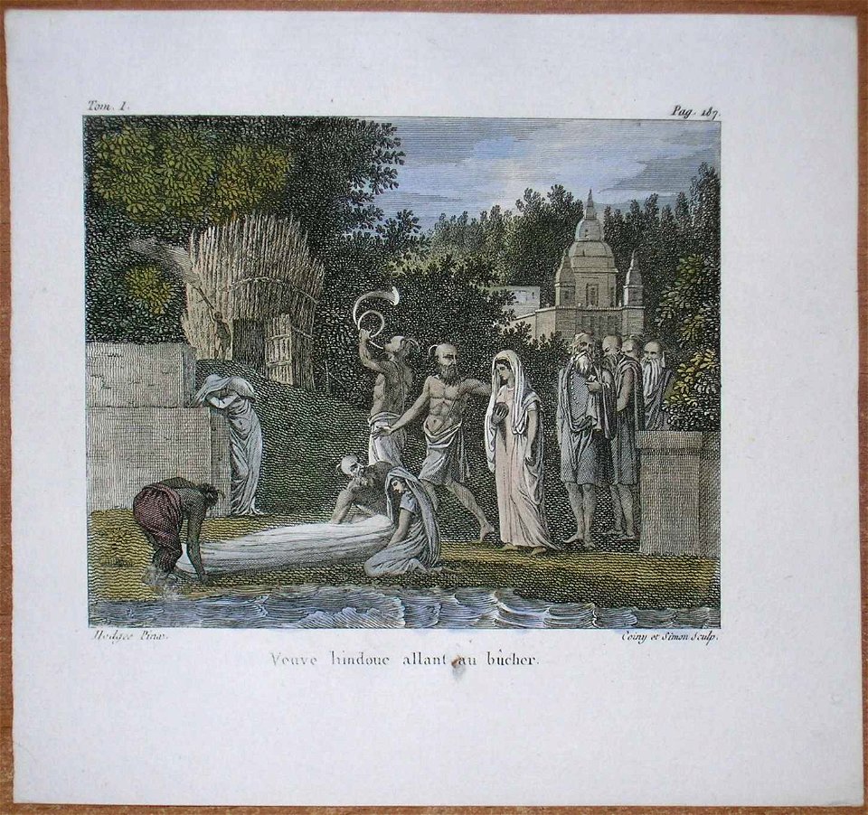 Veuve hindoue allant au bucher, from 'Voyage de l'Inde a la Mekke' by Abdul-Kerym, 1797