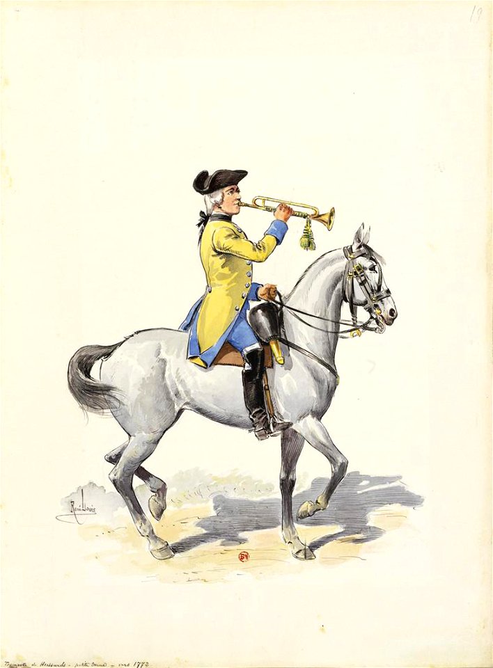 Vers 1772 - Trompette des Hussards de Chamborant en petite tenue (19)