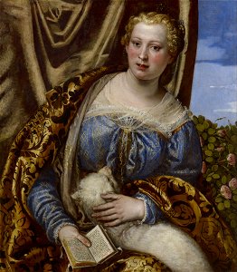 Paolo Veronese - Portrait of a Lady as Saint Agnes - Google Art Project. Free illustration for personal and commercial use.