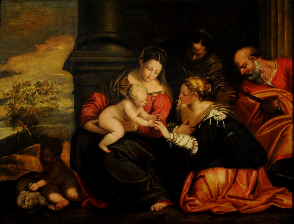 El matrimonio místico de Santa Catalina - Paolo Caliari (Atribuído)