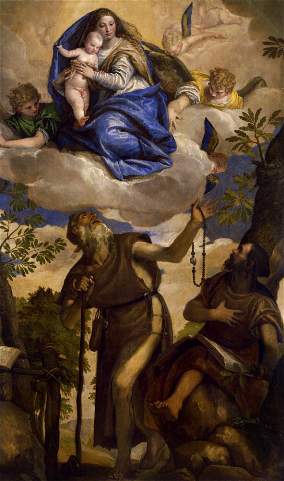 Veronese - The Virgin and Child with Angels Appearing to Saints Anthony Abbot and Paul, the Hermit, 1562