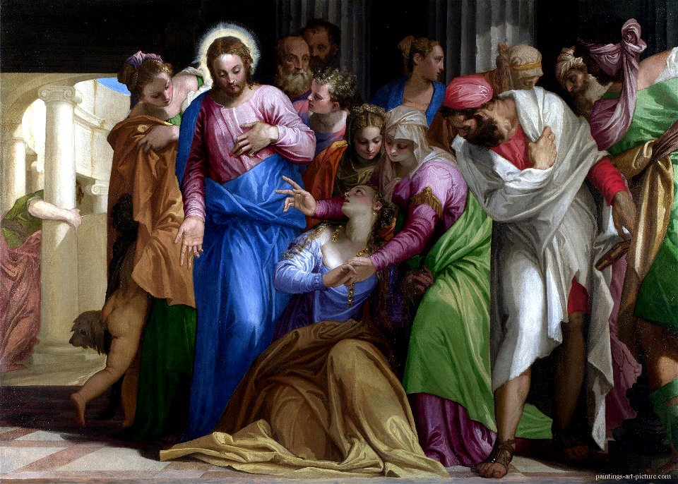 Paolo Veronese - Conversion of Mary Magdalene - WGA24761. Free illustration for personal and commercial use.
