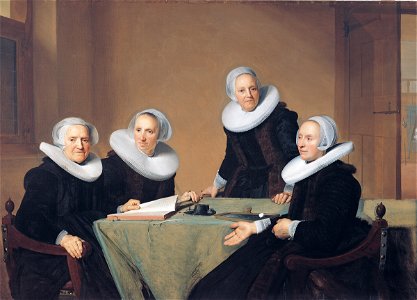 The Regentesses of the St. Elisabeth's Hospital in Haarlem by Johannes Cornelisz Verspronck. Free illustration for personal and commercial use.