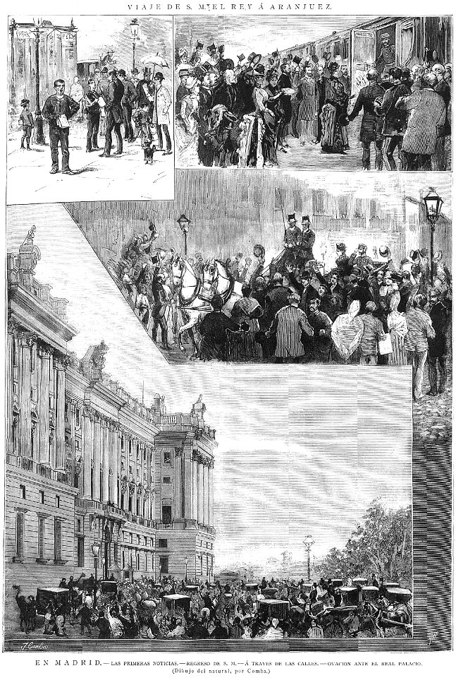 Viaje de S.M. el rey a Aranjuez, en La Ilustración Española y Americana