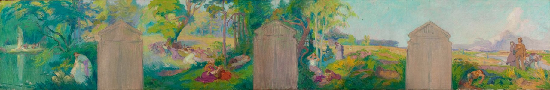 Victor Prouvé - Esquisse pour la salle des mariages de la mairie du 11ème , Séjour de paix et de joie. Espoir. Jeune - PPP4216 - Musée des Beaux-Arts de la ville de Paris
