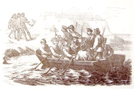 Vida y viajes de Cristobal Colón, 1851 Enviando a tierra un bote por agua a Higuey provincia oriental de Española (3820338748)
