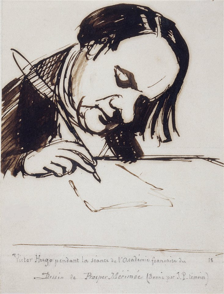 Victor Hugo, dessin de Mérimée