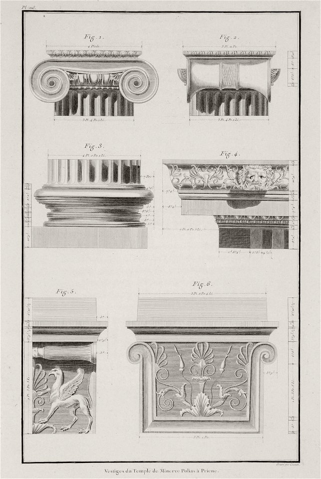 Vestiges du Temple de Minerve Polias à Priene - Choiseul-gouffier Gabriel Florent Auguste De - 1782