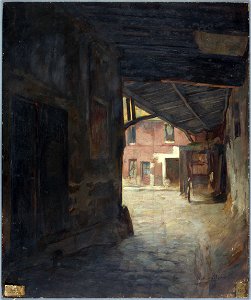 Victor Marec - Le porche de l'auberge du Cheval-blanc, rue Mazet - P1337 - Musée Carnavalet