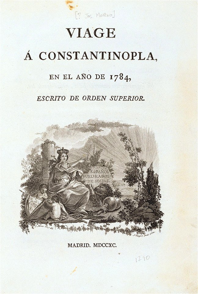 Viage á Constantinopla, title page - José Moreno - 1790