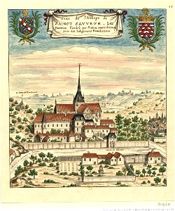 Veüe de l'Abbaye saint sauveur Boudan Louis btv1b6901806d
