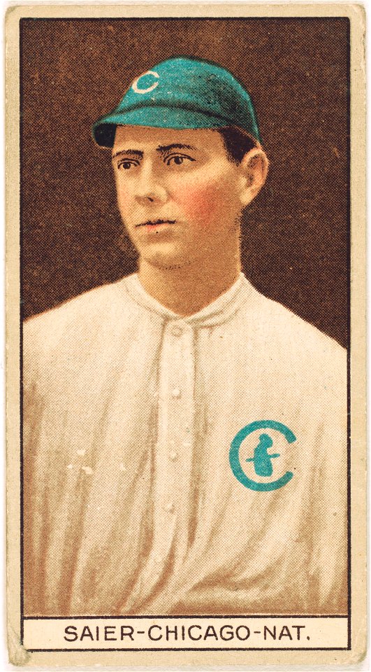 Victor Saier, Chicago Cubs, baseball card portrait LCCN2008677969