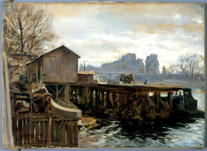 Victor Marec - Travaux du métropolitain au Pont-Neuf, en 1899 - P228 - Musée Carnavalet