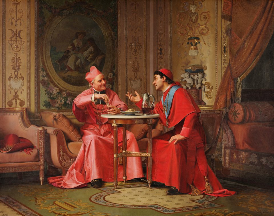 Jehan Georges Vibert - Cardinals' Friendly Chat (1880)