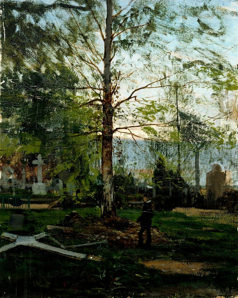 Victor Westerholm - Werner Holmberg's Graveside - A-1993-402 - Kansallisgalleria