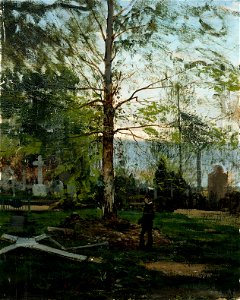 Victor Westerholm - Werner Holmberg's Graveside - A-1993-402 - Kansallisgalleria
