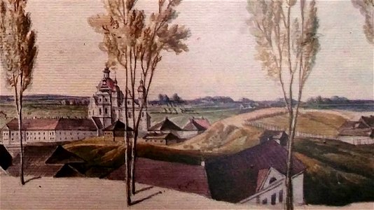 Viciebski zamak. Віцебскі замак (J. Pieška, 1800)