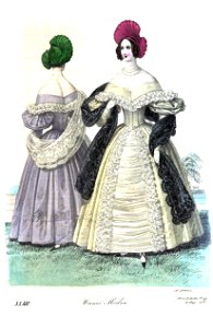 Viennese fashion, 1836-33. Free illustration for personal and commercial use.