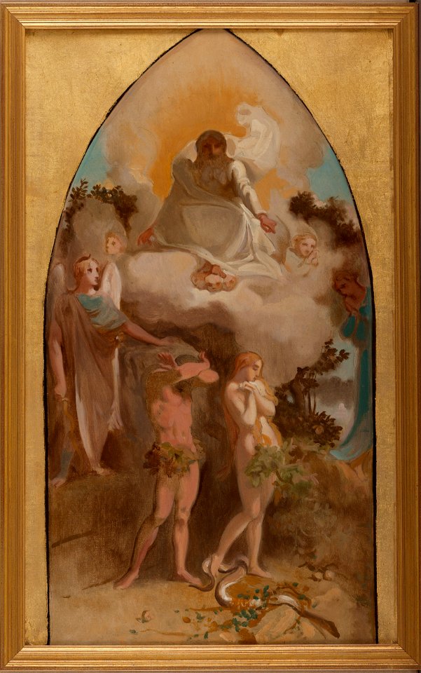 Victor-Louis Mottez - Esquisse pour l'église Saint-Séverin , Adam et Eve chassés du paradis - PPP4746 - Musée des Beaux-Arts de la ville de Paris