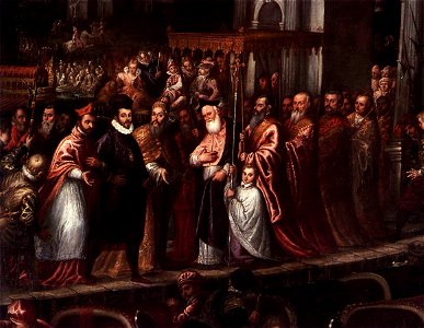 Andrea Vicentino - The Doge and the Patriarch Welcoming Henri III, King of France (detail) - WGA25056