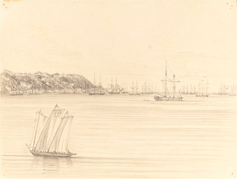 Victoria - Bahia from the Avon Steamer 18th April 1855, da Coleção Brasiliana Iconográfica