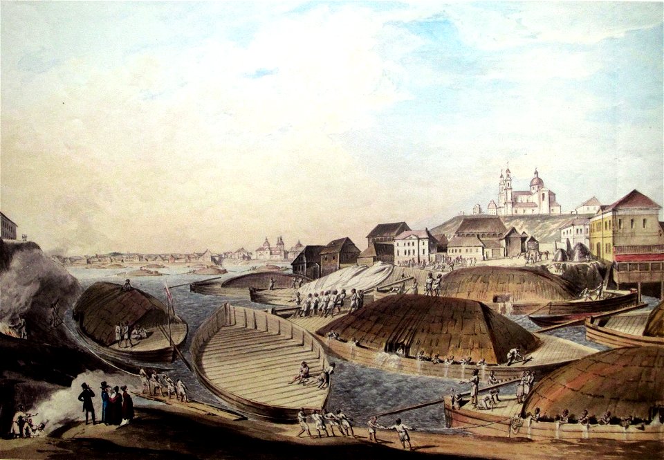 Viciebsk, Dźvina. Віцебск, Дзьвіна (J. Pieška, 1805)