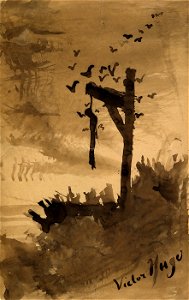 Victor Hugo, The Hanged Man (1855-60), ink wash on paper, 30.5 x 19.5 cm., Metropolitan Museum of Art, New York